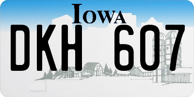 IA license plate DKH607