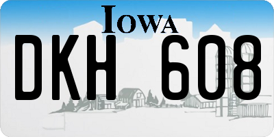 IA license plate DKH608