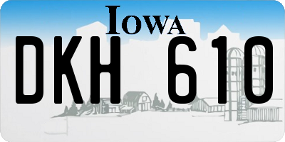 IA license plate DKH610