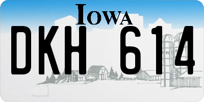 IA license plate DKH614