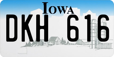IA license plate DKH616