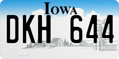 IA license plate DKH644