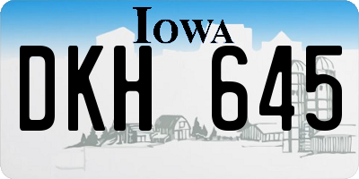 IA license plate DKH645