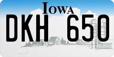 IA license plate DKH650