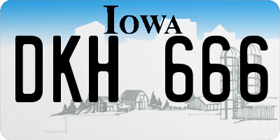 IA license plate DKH666