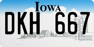 IA license plate DKH667