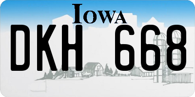 IA license plate DKH668