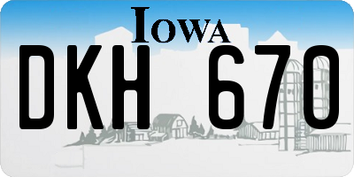 IA license plate DKH670