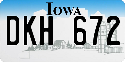 IA license plate DKH672