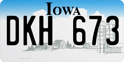 IA license plate DKH673
