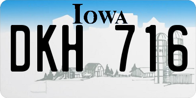 IA license plate DKH716