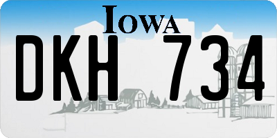IA license plate DKH734