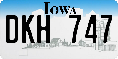 IA license plate DKH747