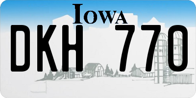 IA license plate DKH770