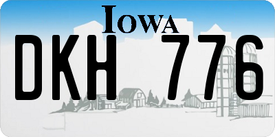 IA license plate DKH776