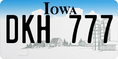 IA license plate DKH777