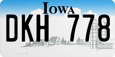 IA license plate DKH778