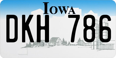 IA license plate DKH786
