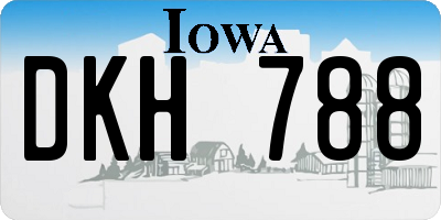 IA license plate DKH788