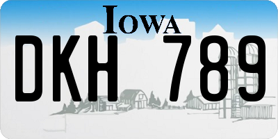 IA license plate DKH789