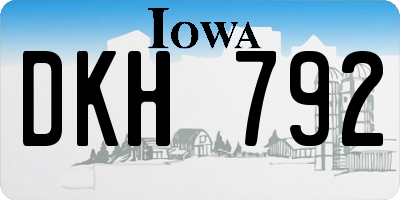 IA license plate DKH792