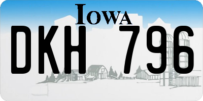 IA license plate DKH796