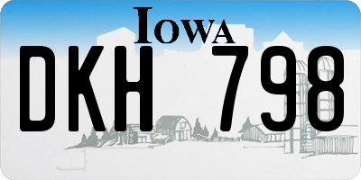 IA license plate DKH798