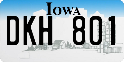 IA license plate DKH801