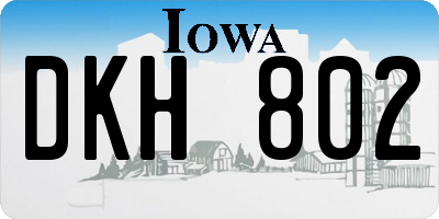 IA license plate DKH802