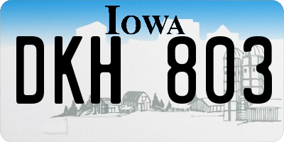 IA license plate DKH803