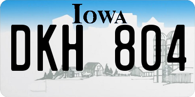 IA license plate DKH804