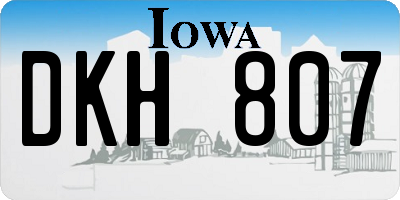 IA license plate DKH807