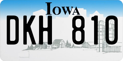 IA license plate DKH810