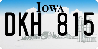 IA license plate DKH815