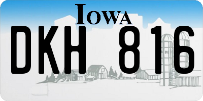 IA license plate DKH816