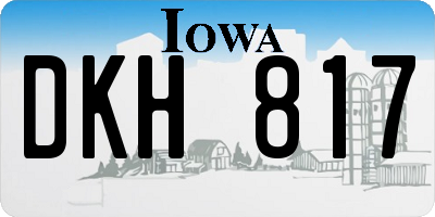 IA license plate DKH817