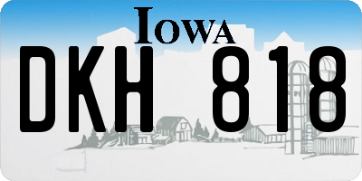 IA license plate DKH818
