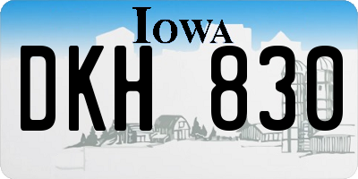 IA license plate DKH830