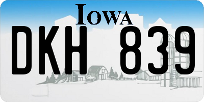 IA license plate DKH839