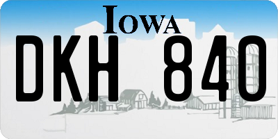 IA license plate DKH840