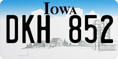 IA license plate DKH852