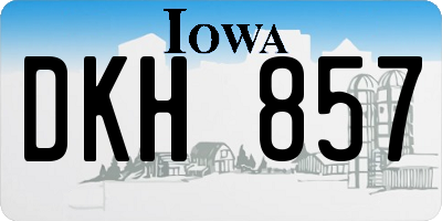 IA license plate DKH857