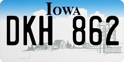 IA license plate DKH862