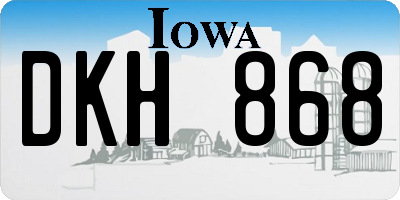IA license plate DKH868