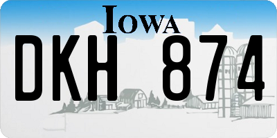 IA license plate DKH874