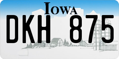 IA license plate DKH875