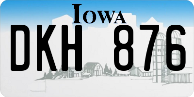 IA license plate DKH876