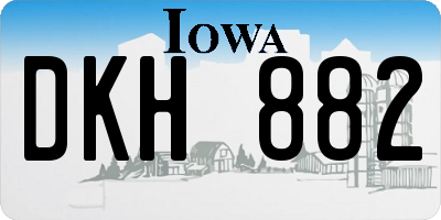IA license plate DKH882