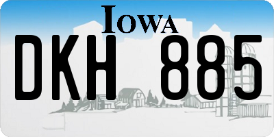 IA license plate DKH885