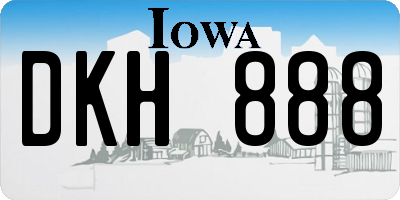 IA license plate DKH888